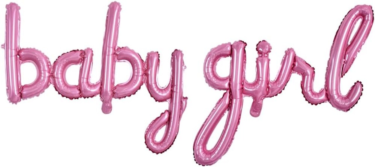 Baby Girl Letter Balloons-16 Inch Pink Baby Girl Shower Foil Balloons Banner for Gender Reveal Party Baby Birthdays Party Decoration